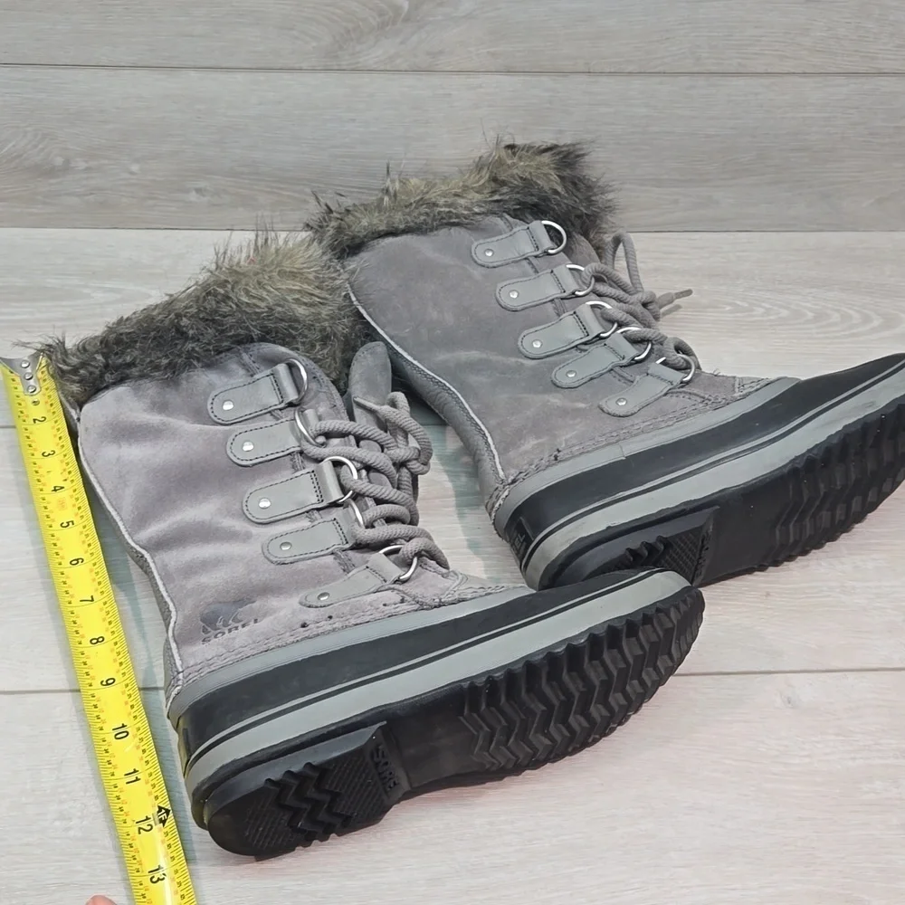 Sorel Women Tall Leather Insulated Fur Duck Boots shoes sz 7
